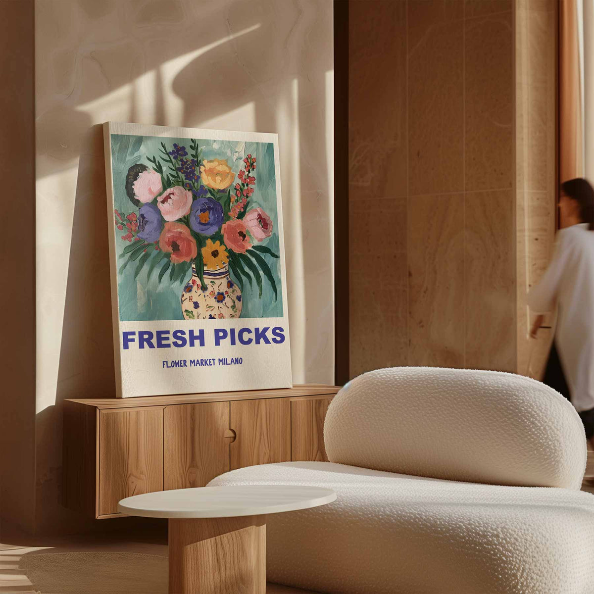 Bloemenpracht in Milaan – staand kunstwerk voor modern interieur