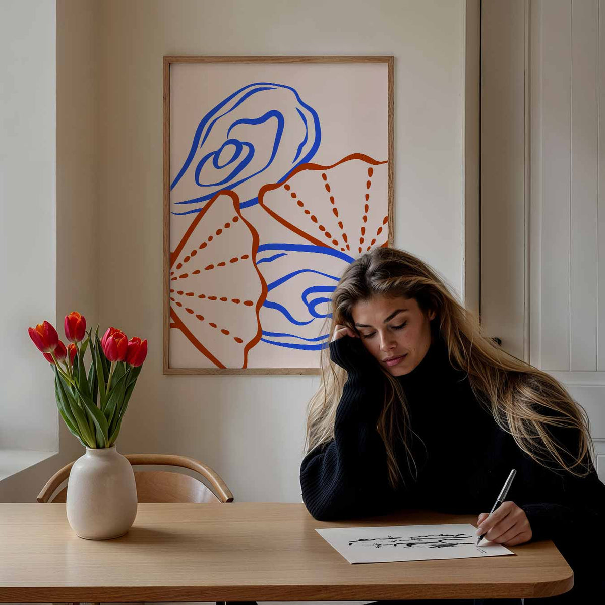 Levendige Schelpenkunst – keuken portret poster, afbeelding 7