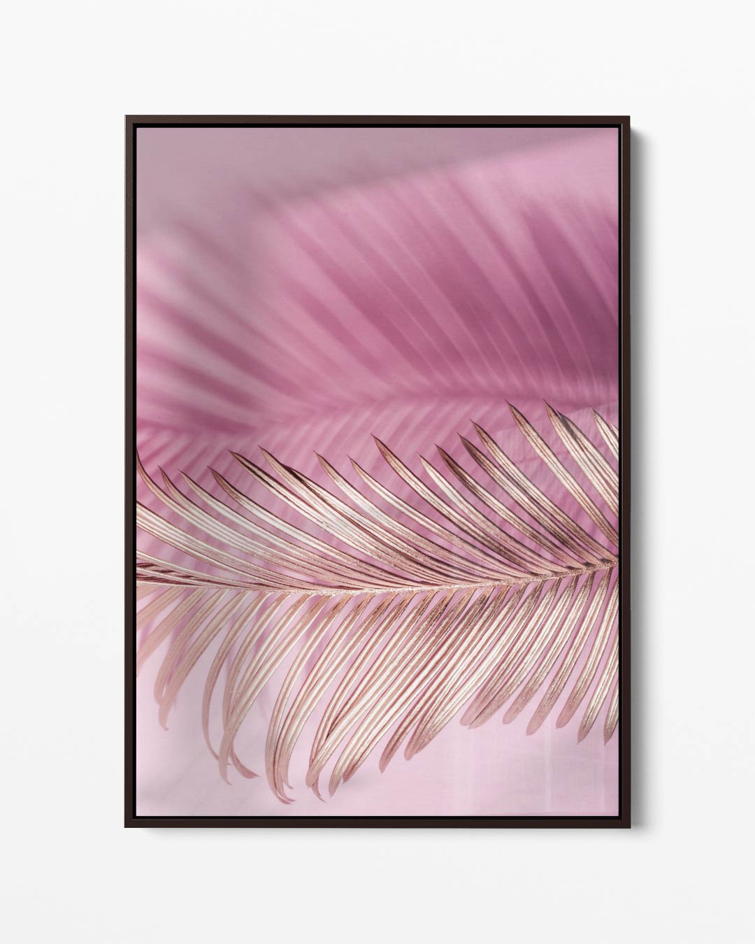 Roze Dromerige Palmblad – portret kunstwerk als wanddecoratie