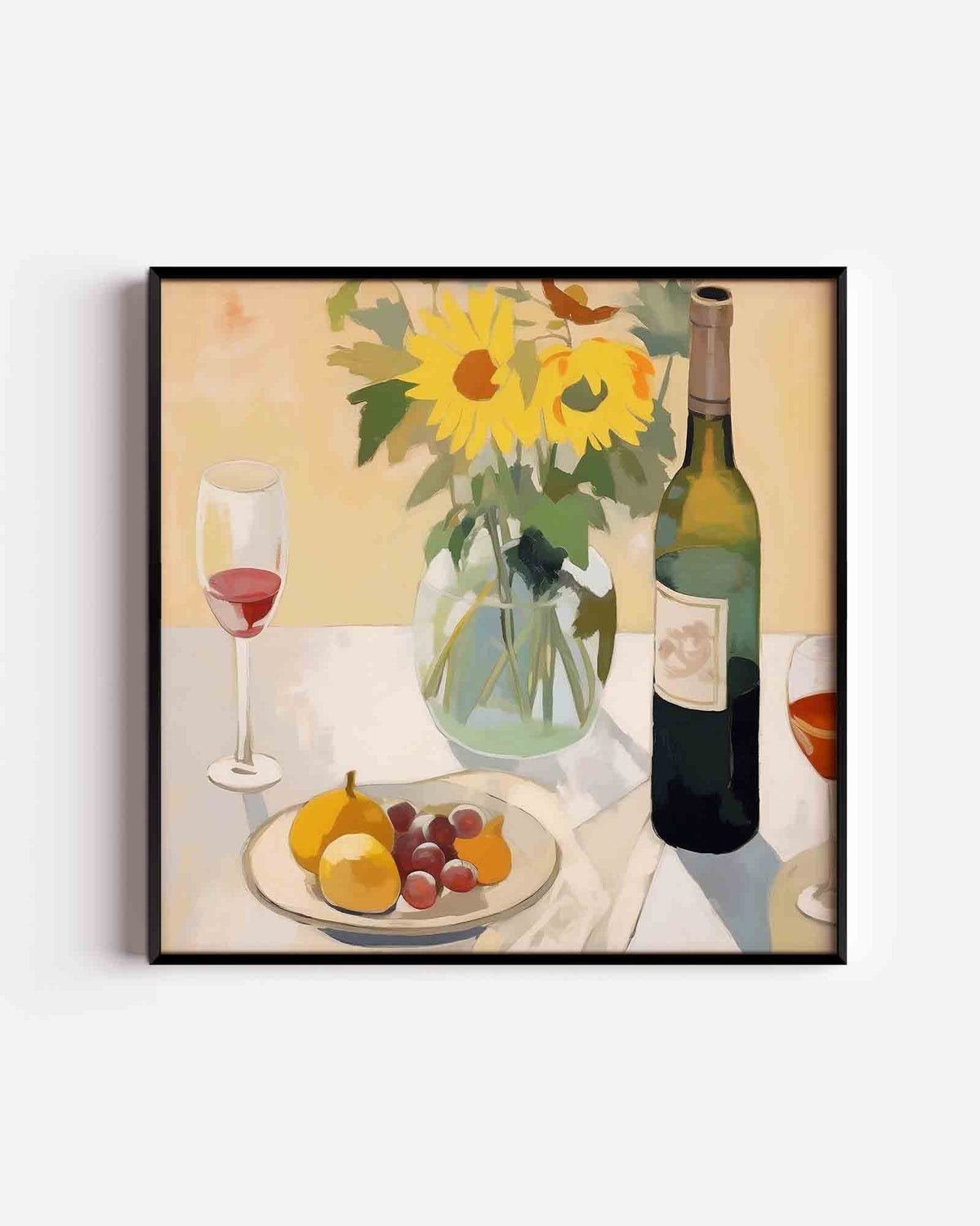 Stilleven met zonnebloemen – keuken vierkante poster als wanddecoratie