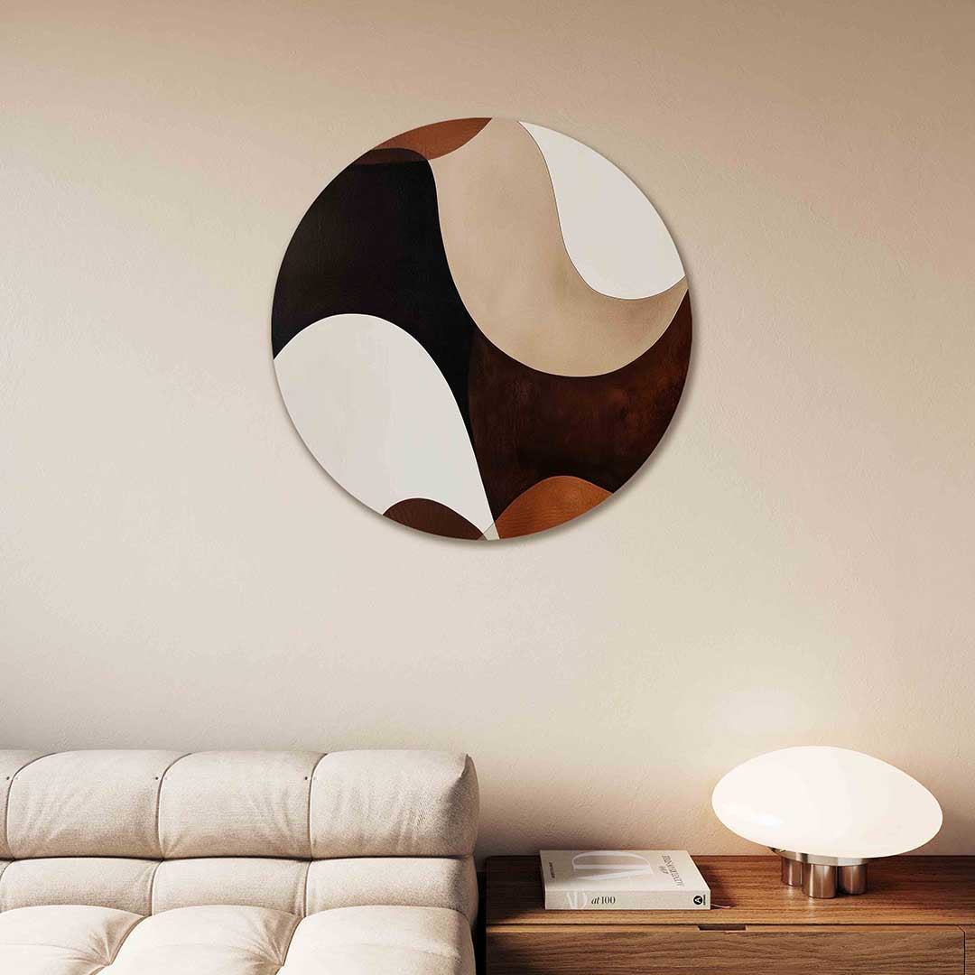 Abstracte vormen – moderne abstracte muurcirkel voor aan de muur