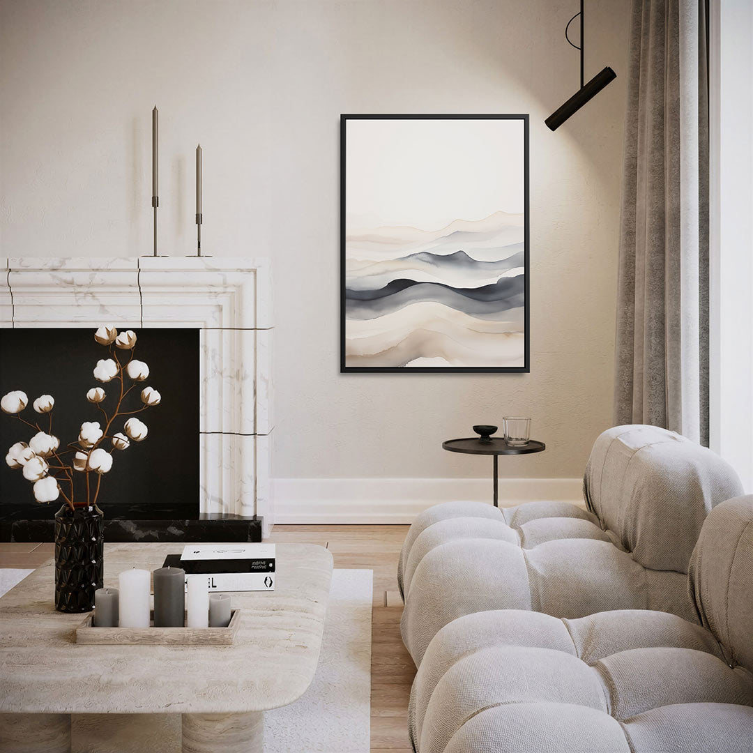 Vloeiende lijnen landschap – staand wanddecoratie kunstwerk