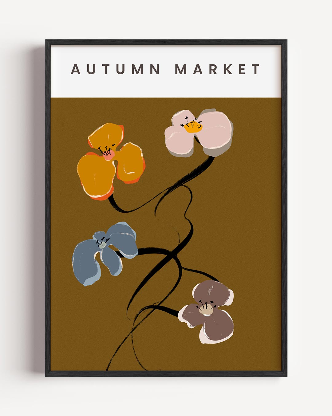 Herfstmarkt Bloemenposter – bloemen portret poster als wanddecoratie