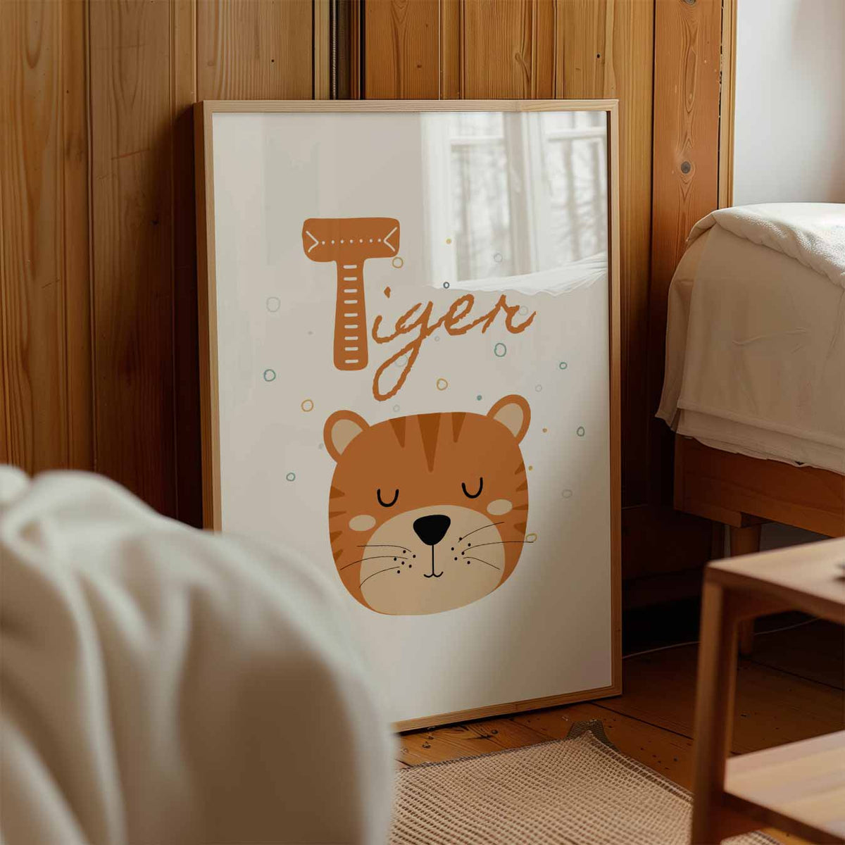 Schattige Tijger Kinderkamer – kinderposter in staand formaat