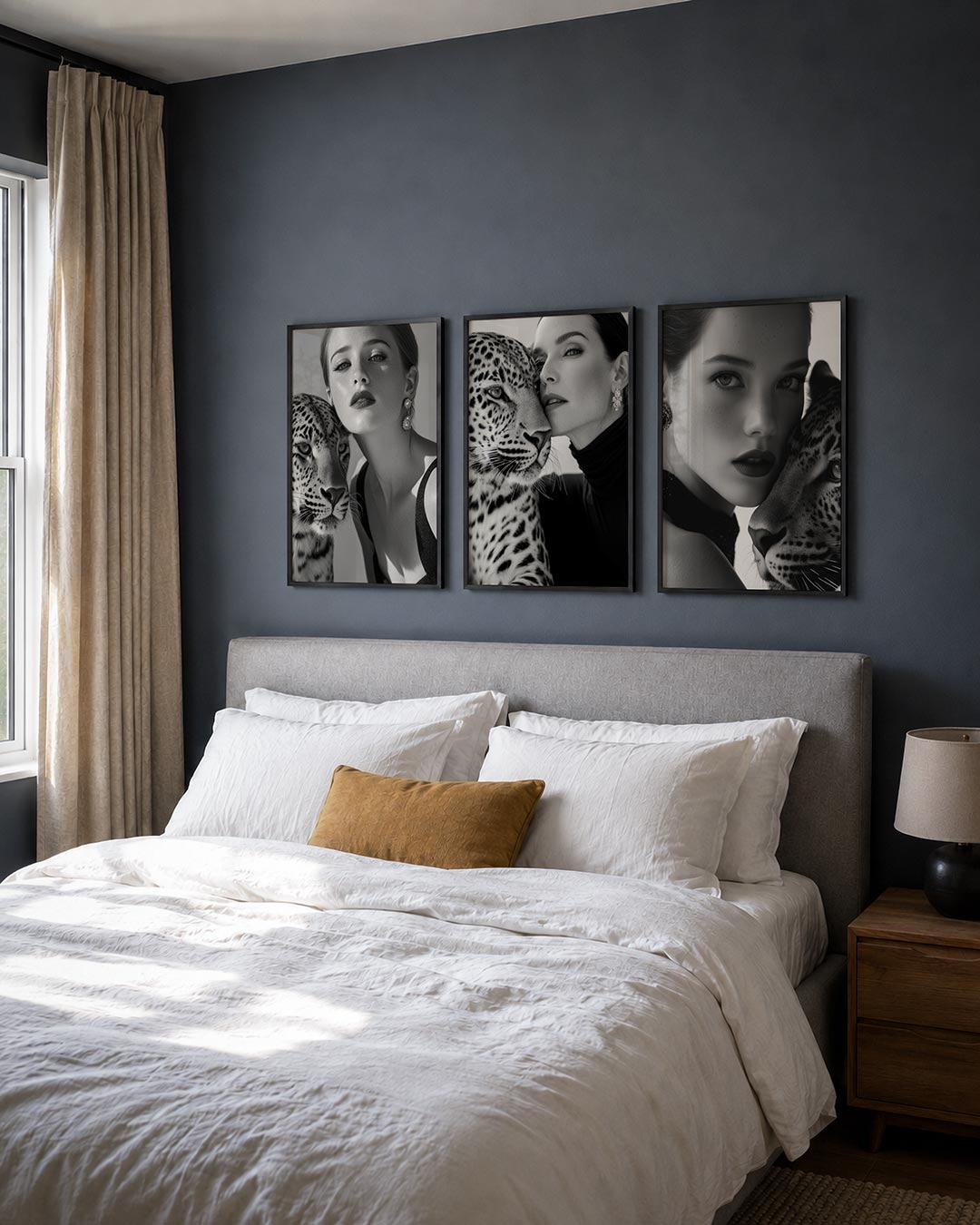 Abstract posterset – detailweergave – een abstracte posterset met donkere tinten en een rustige
