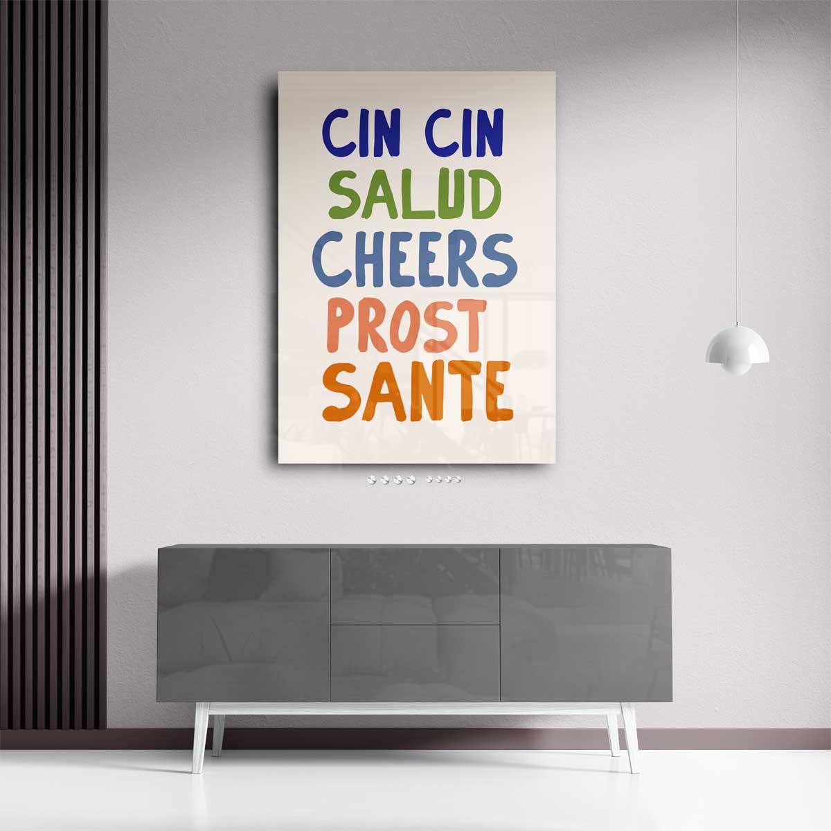 Internationale Proost – plexiglas wanddecoratie in portret formaat