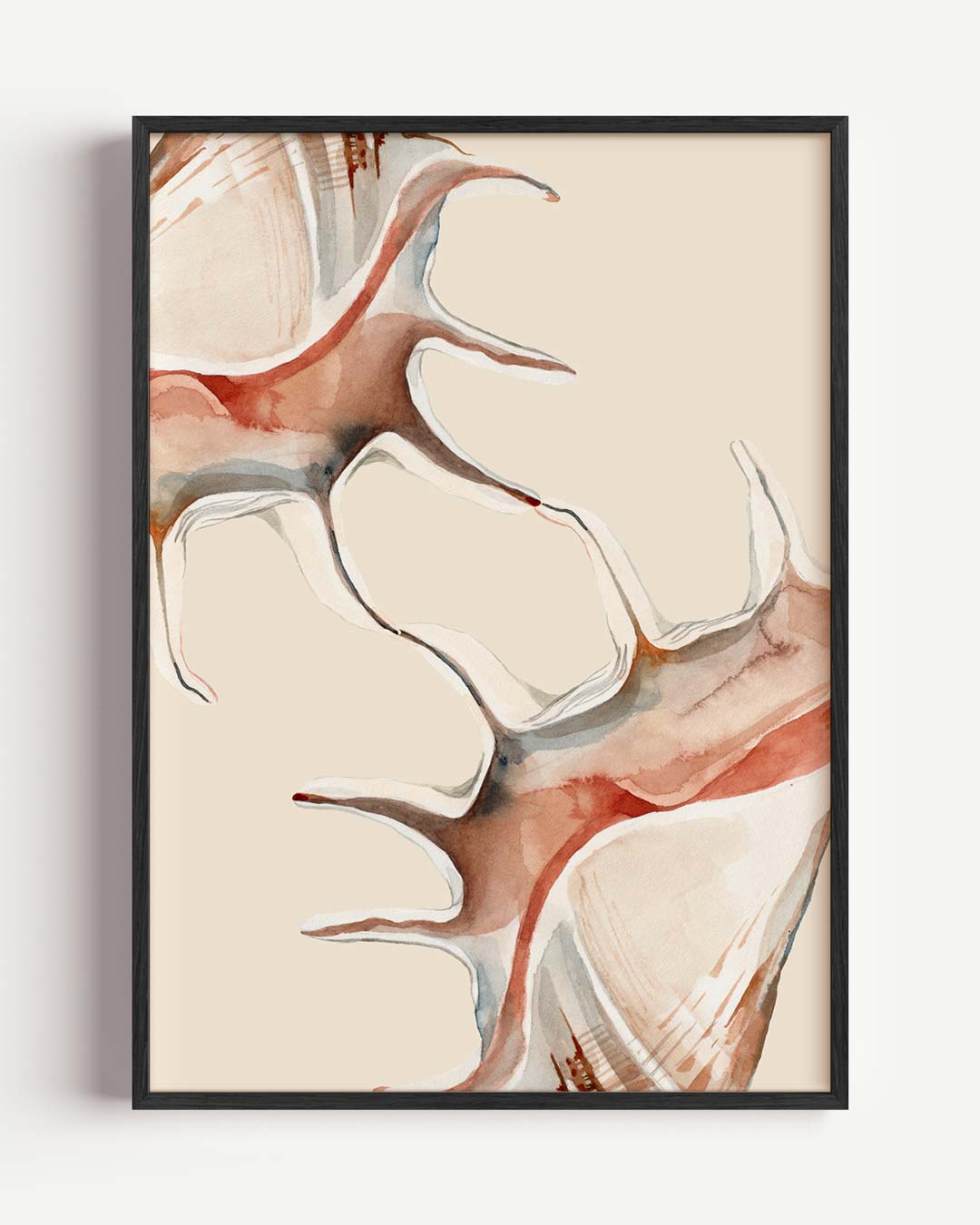 Beige Zeehorens – zeedieren portret poster als wanddecoratie