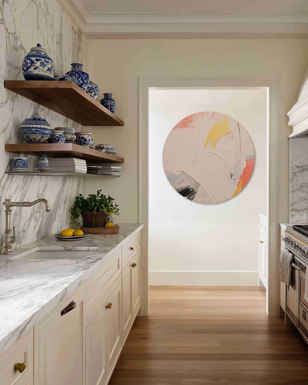 Abstracte vormen – moderne abstracte muurcirkel voor aan de muur