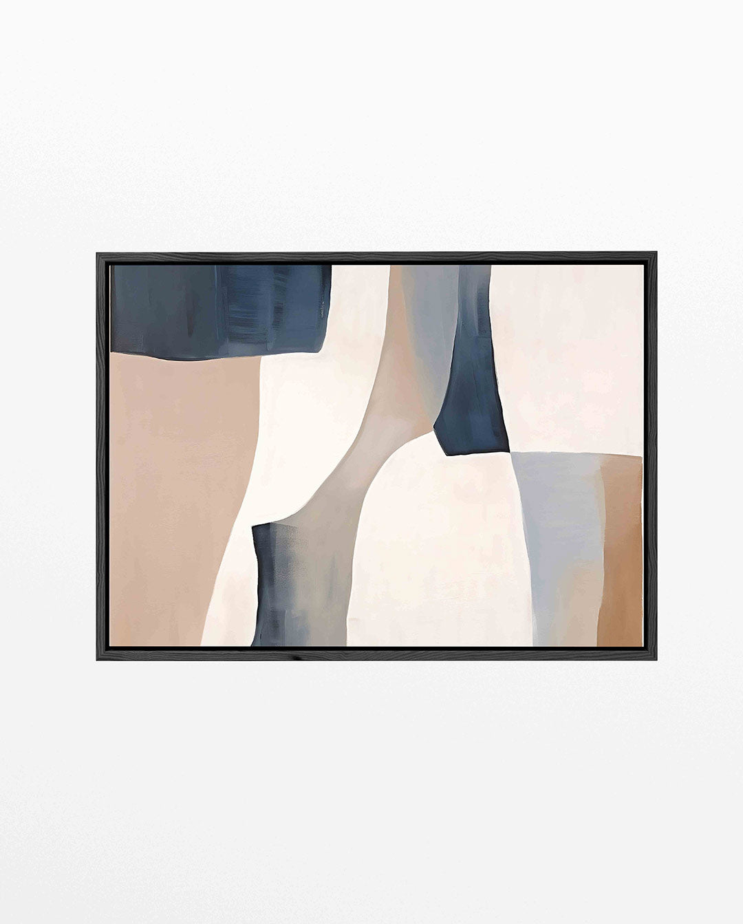 Organische vormen compositie – Beige – liggend abstract kunstwerk