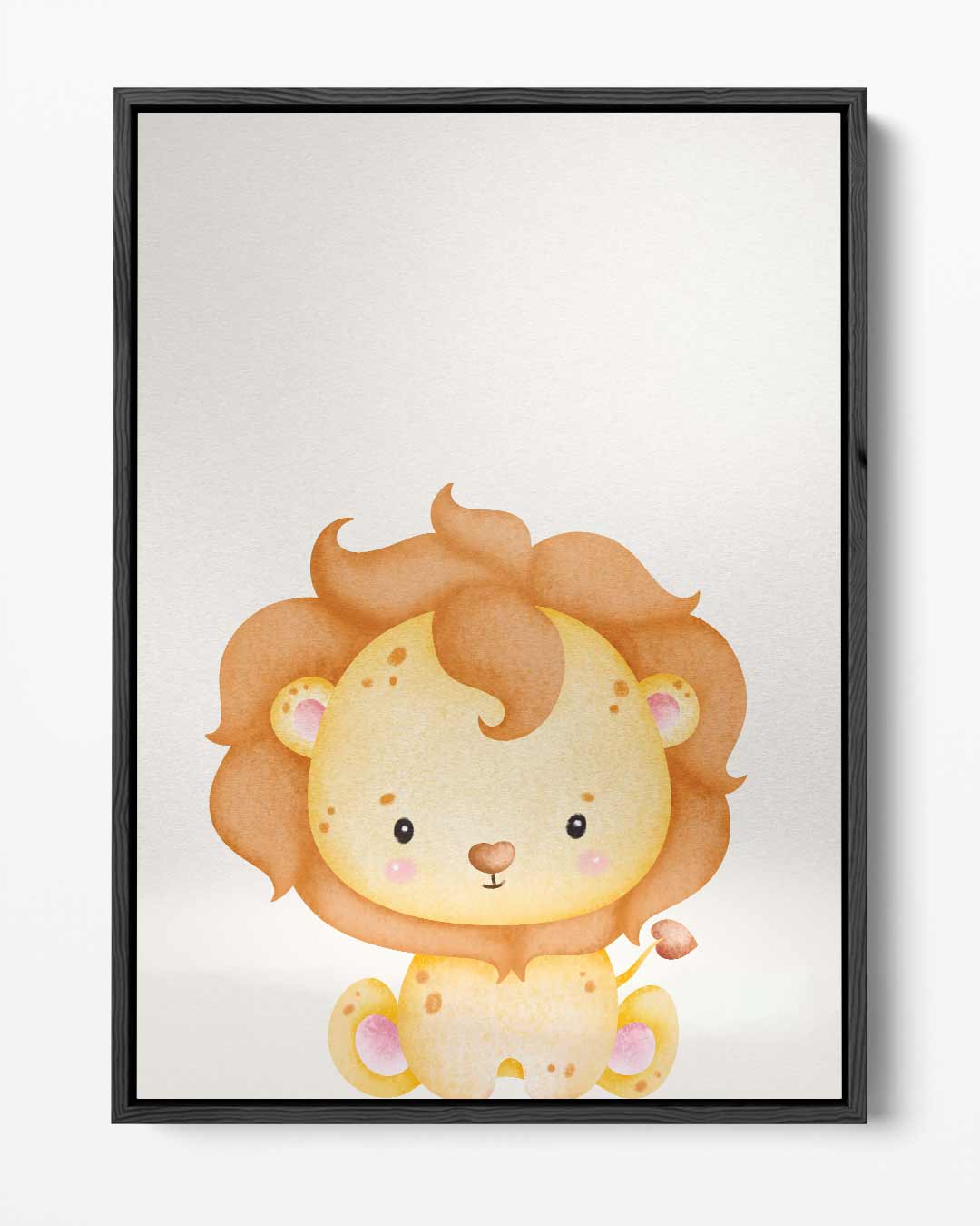 Schattig Leeuwtje Illustratie – portret kunstwerk als wanddecoratie