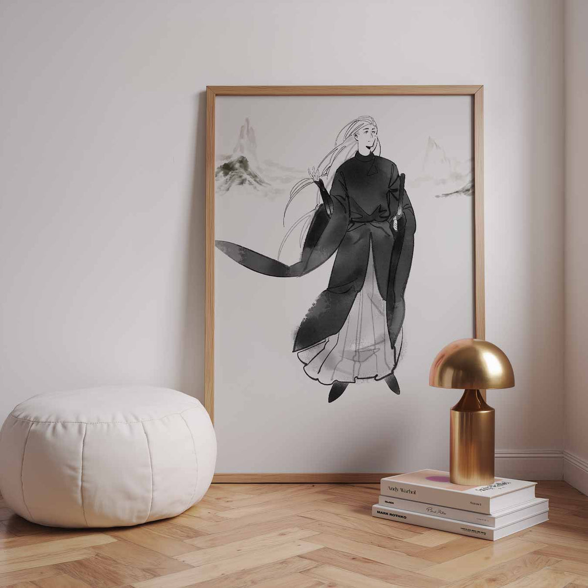 Mystieke Krijger – zomerse wandkunst als portret poster