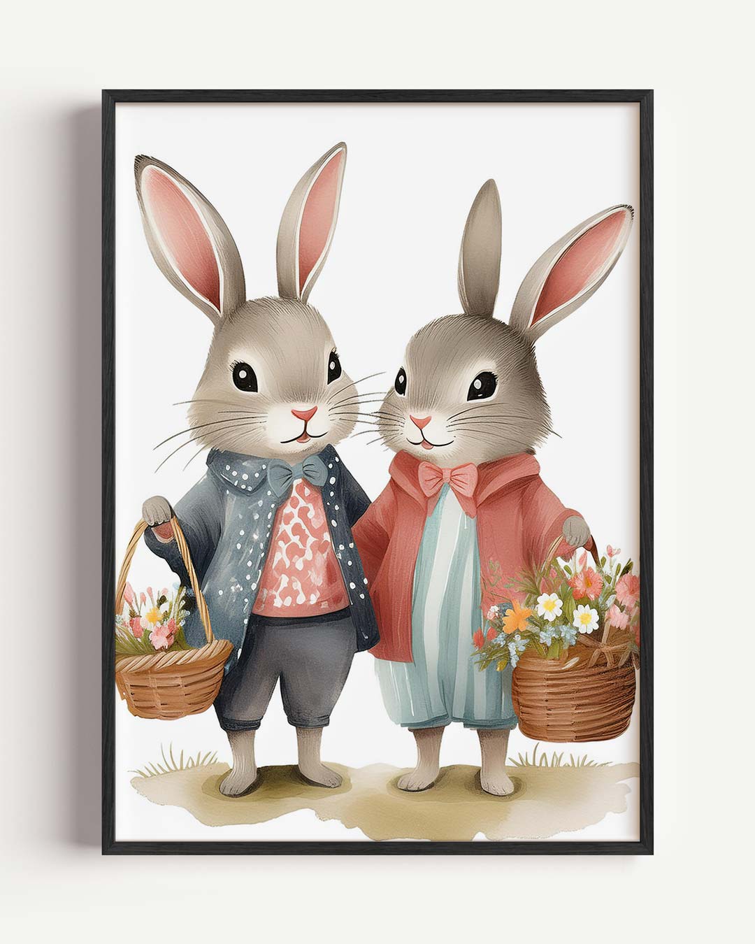 Schattige Konijnen Vrienden – dieren portret poster als wanddecoratie