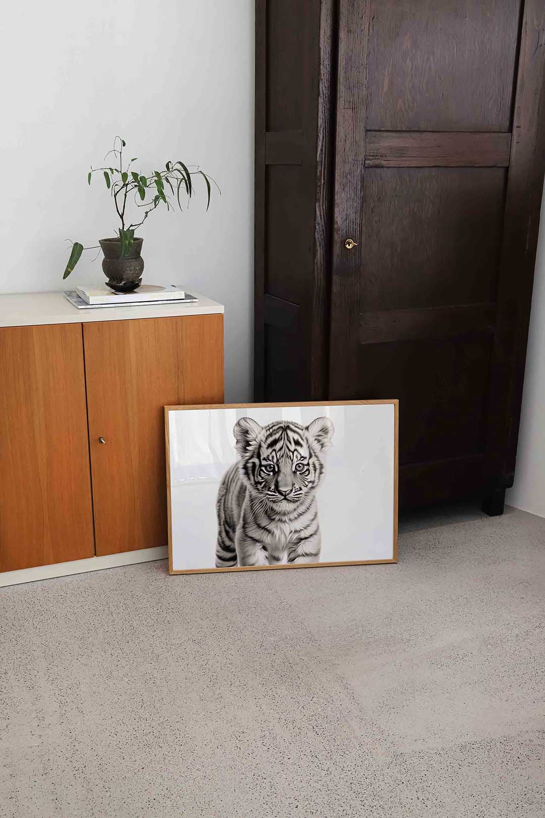 Tijgerwelp – dierenillustratie als landscape poster