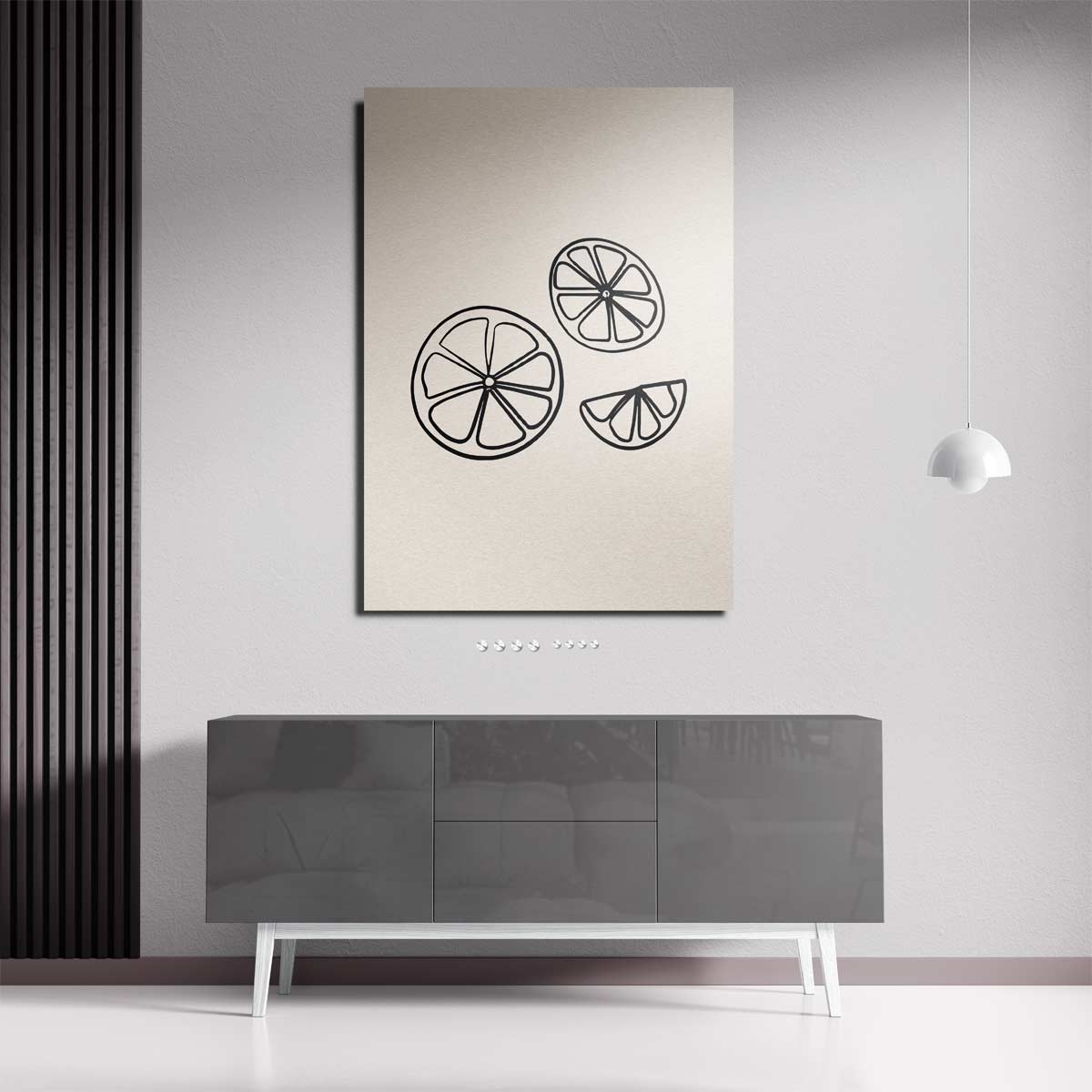 Zomerse Citrus Slices Illustratie – staande wandkunst voor woonkamer of interieur