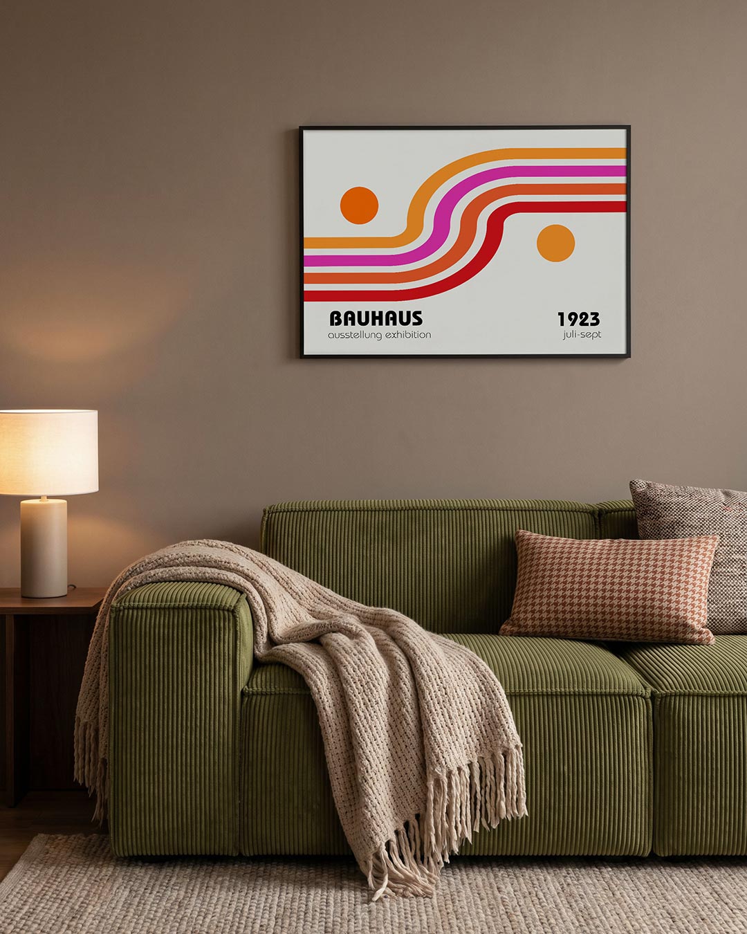 Kleurvolle lijnenspel – geometrische Bauhaus poster in liggend formaat