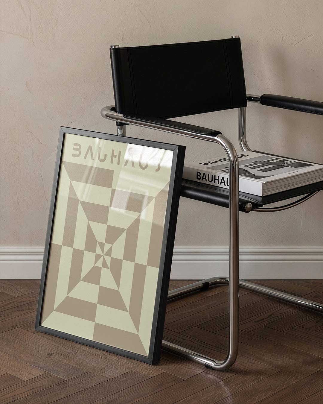 Vorm en balans – staande Bauhaus poster voor aan de muur