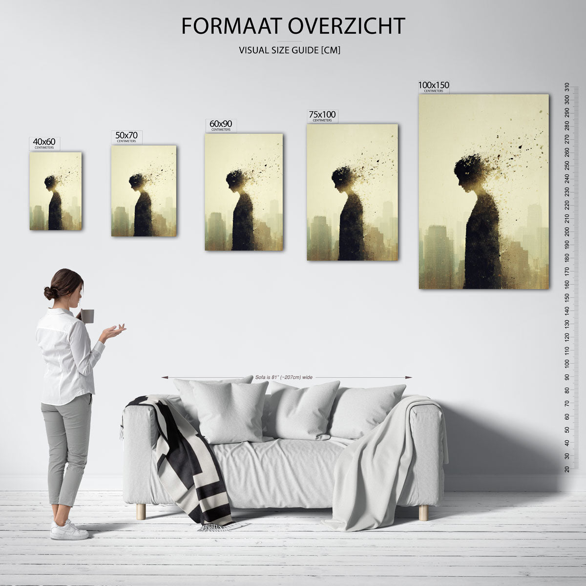 Vervagende silhouet – staande wanddecoratie van WallArtistic