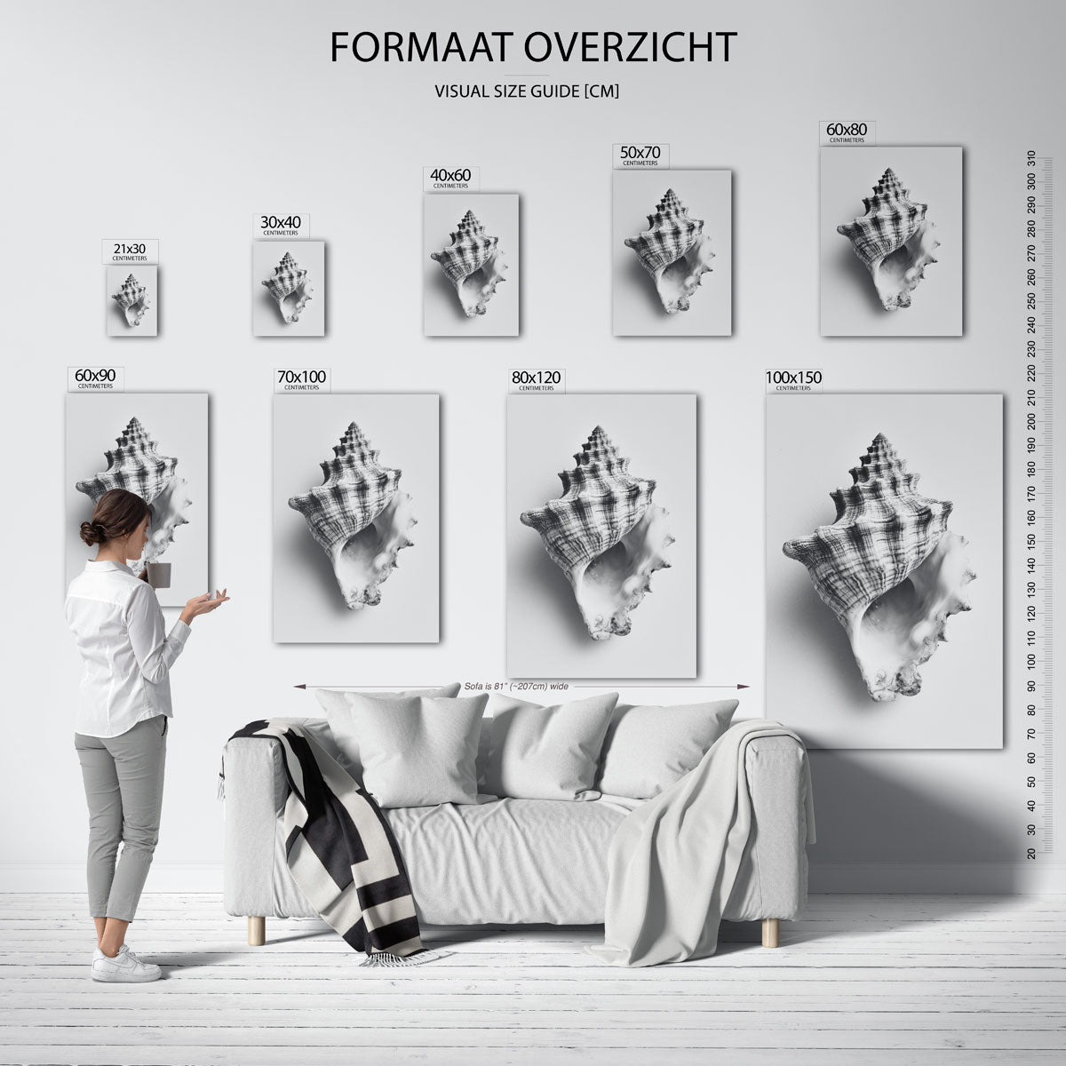 Schelp – staande muurposter met natuurthema