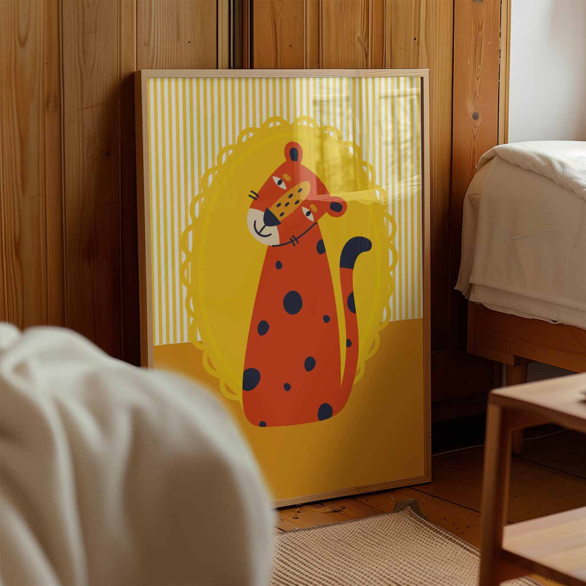 Vrolijke Luipaard – kinderposter in staand formaat