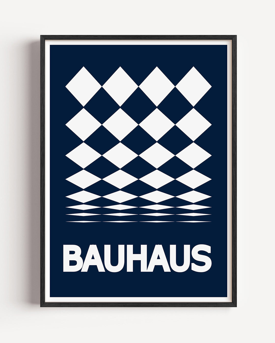 Ruitpatroon en diepte – staande Bauhaus poster als wanddecoratie