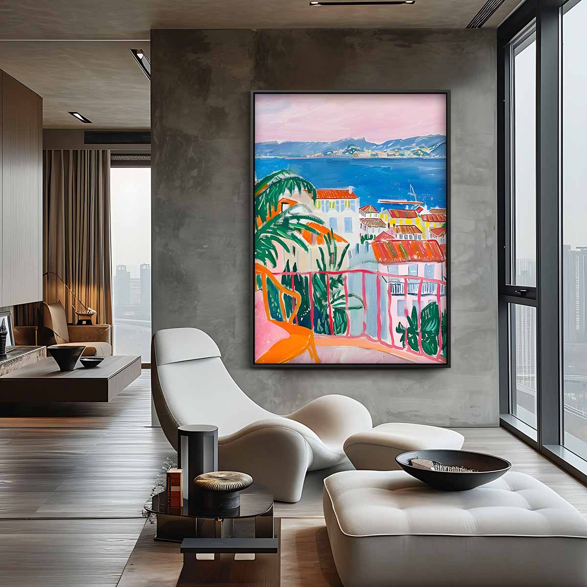 Uitzicht op de Middellandse Zee – staande wandkunst voor woonkamer of interieur