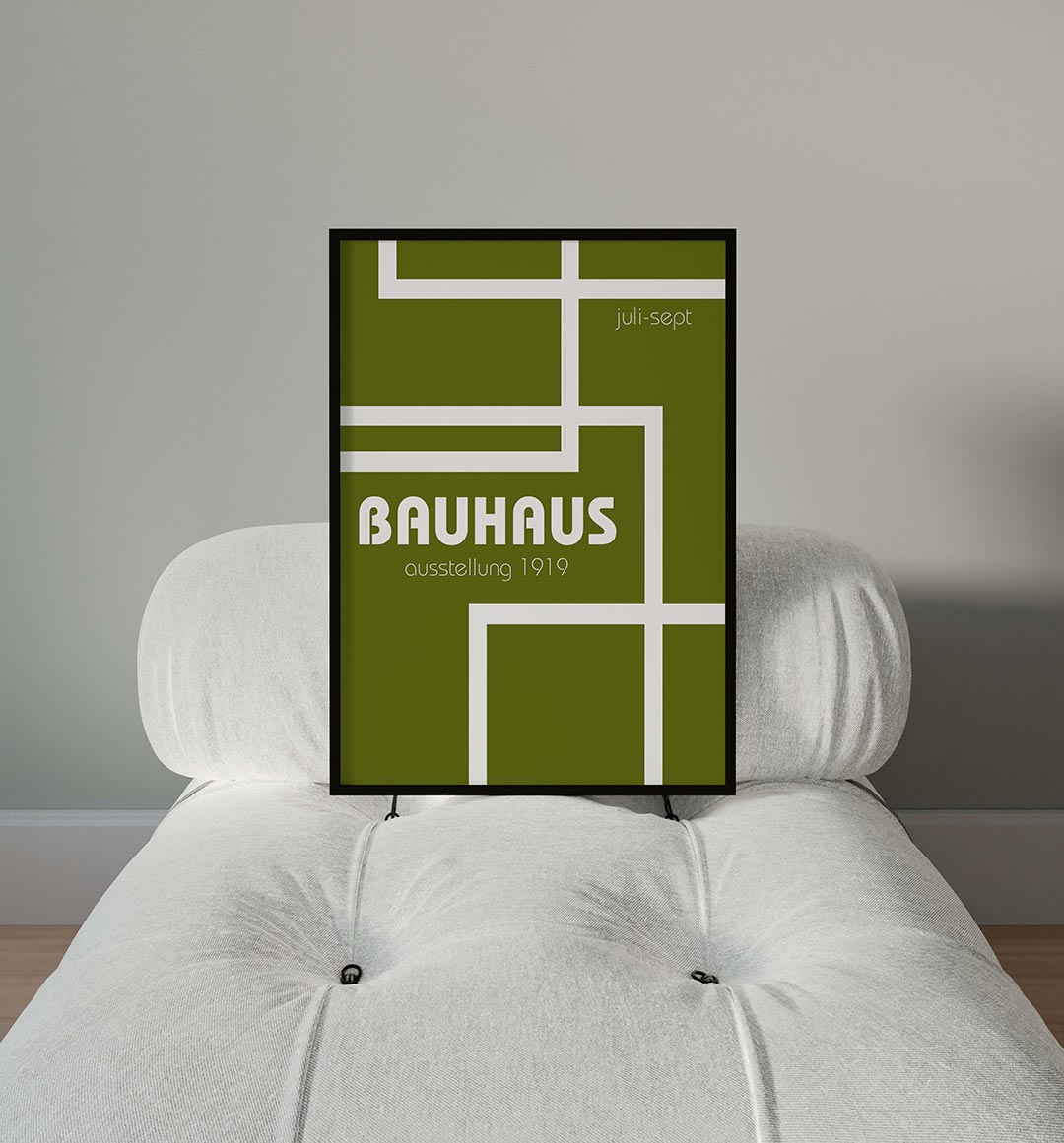 Lijnen en vlakken – moderne Bauhaus wandkunst als poster