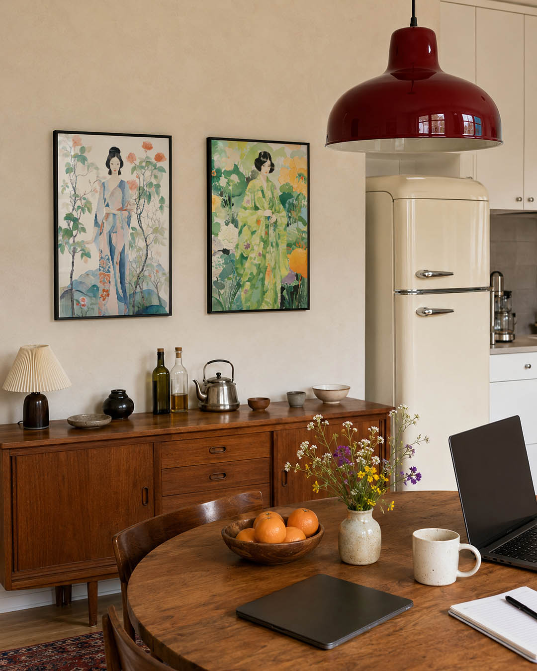 Vrouw en bloemen Posterset