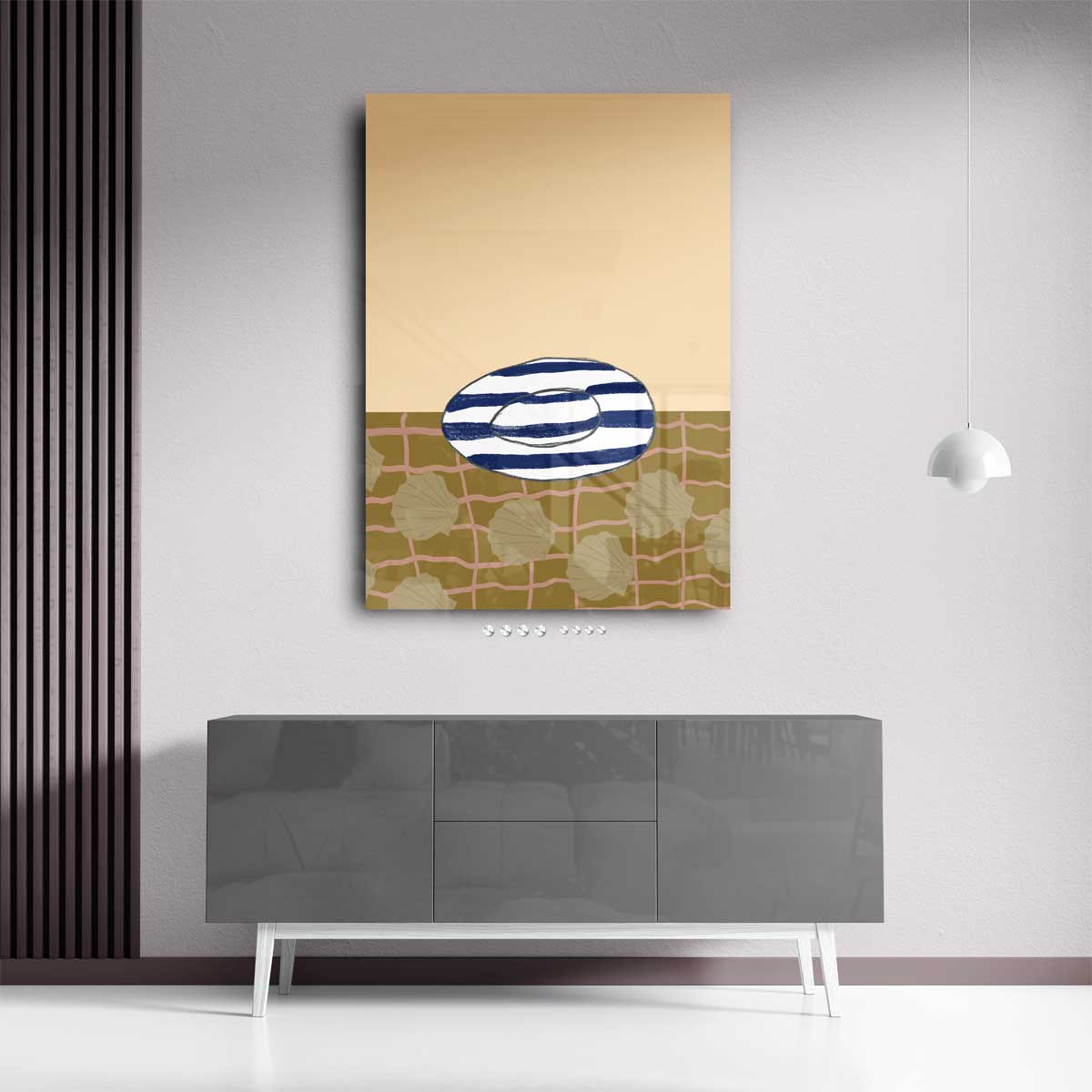 Strandvibes Illustratie – staand kunstwerk voor modern interieur