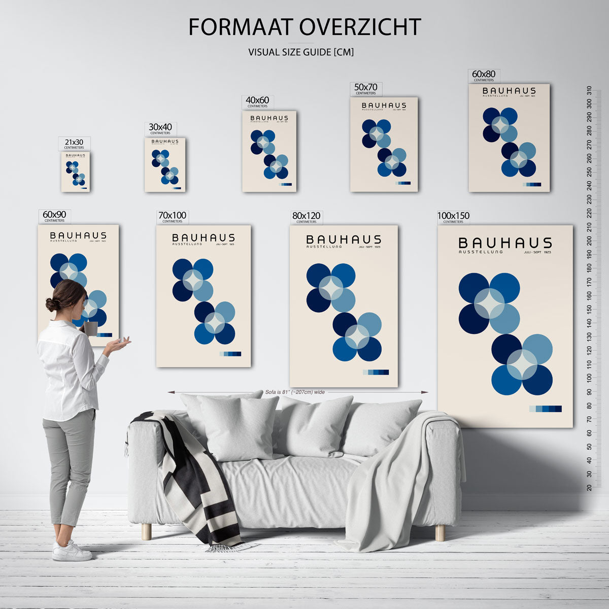 Vormen en vlakkenspel – geometrische poster in Bauhaus-stijl van WallArtistic
