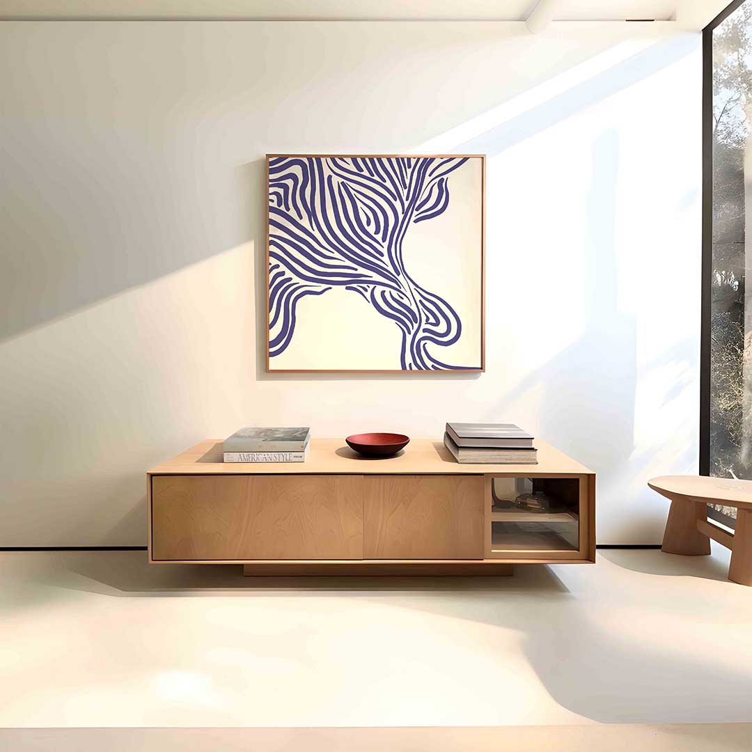 Gestreepte lijnen – vierkante abstracte wanddecoratie van WallArtistic
