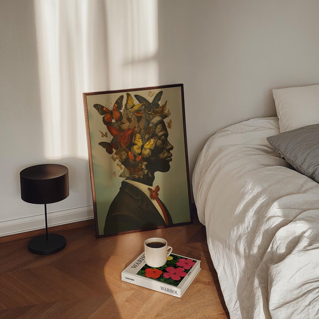 Vlinderdromen Portret – staande Popart wanddecoratie van WallArtistic