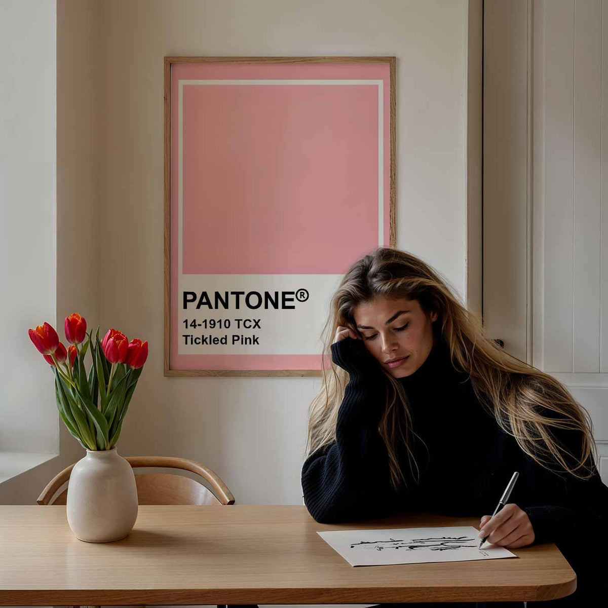Zachte Roze Vibes – Popart poster als moderne urban wanddecoratie