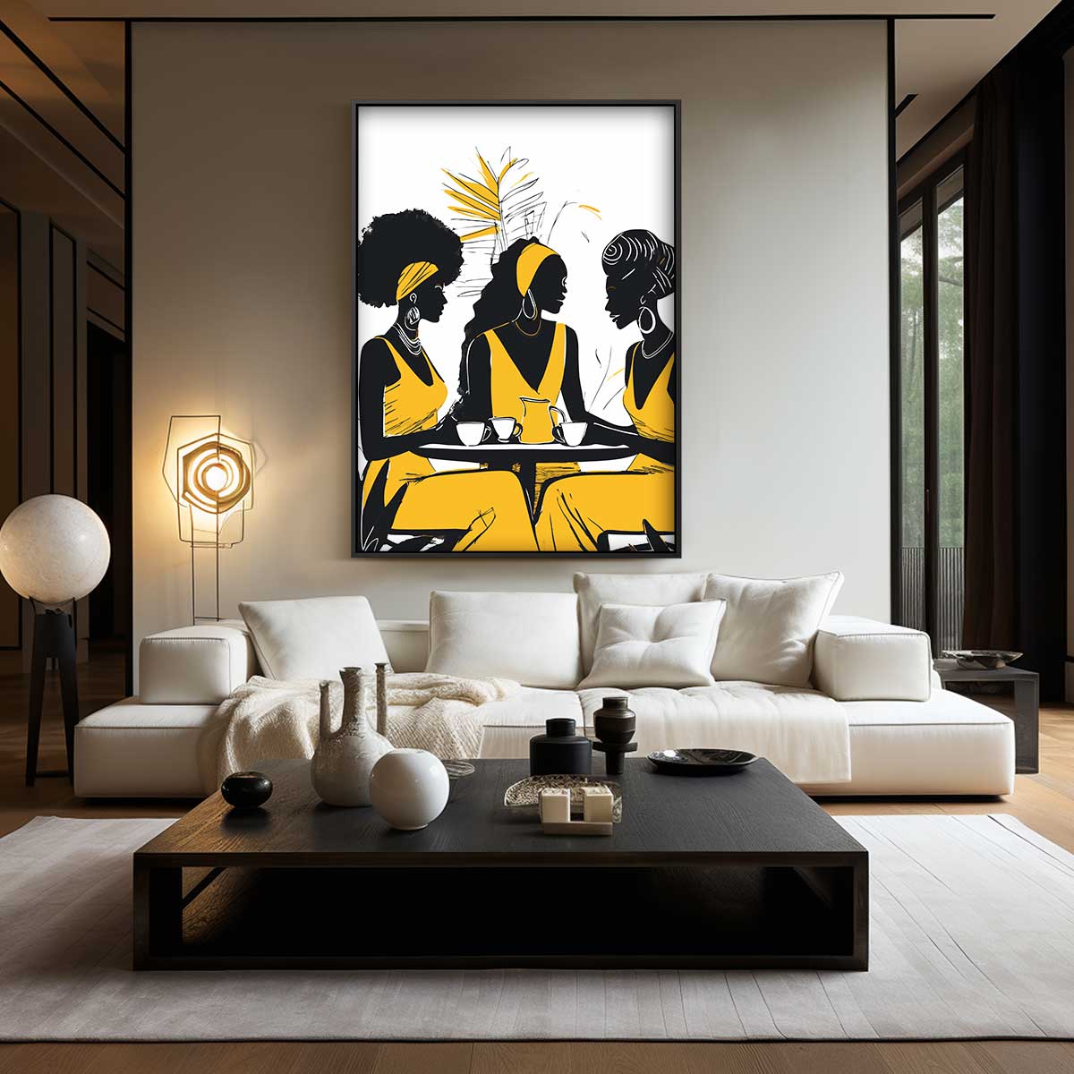 Vriendinnenkoffie – staand kunstwerk voor modern interieur