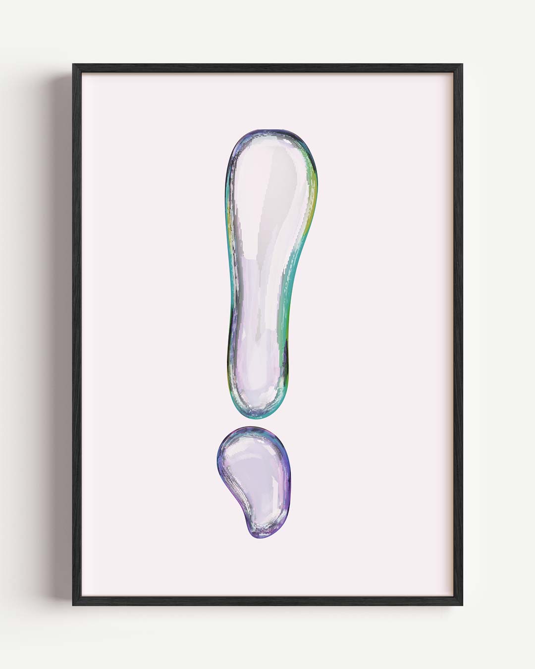 Glanzende Multicolor Exclamatie – Popart en Streetart portret poster als wanddecoratie