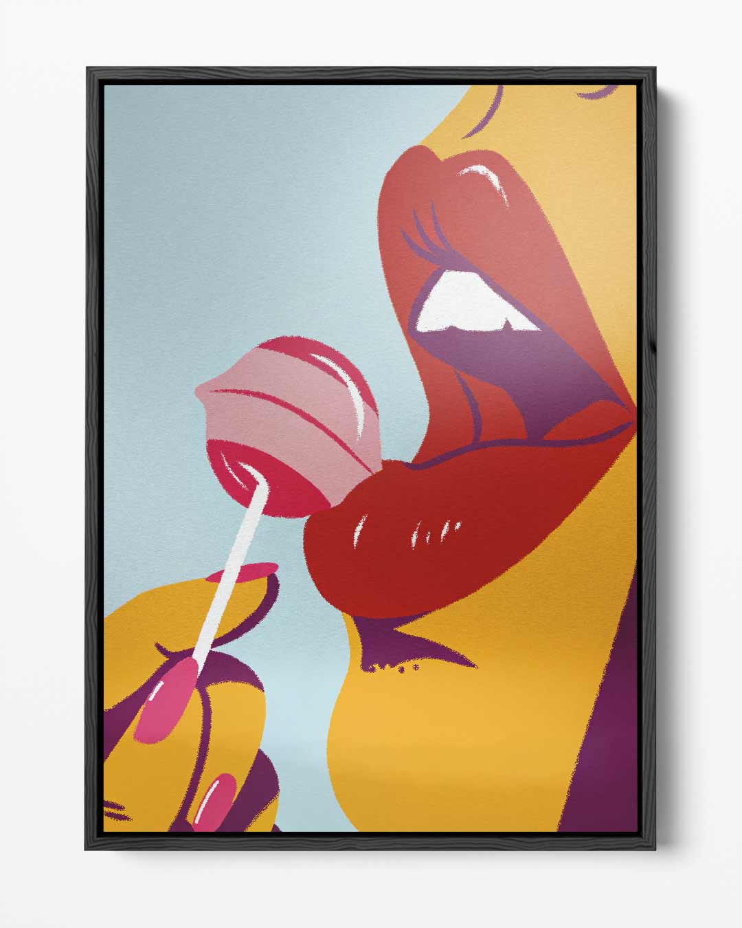 Lipstick Lollipop – portret kunstwerk als wanddecoratie