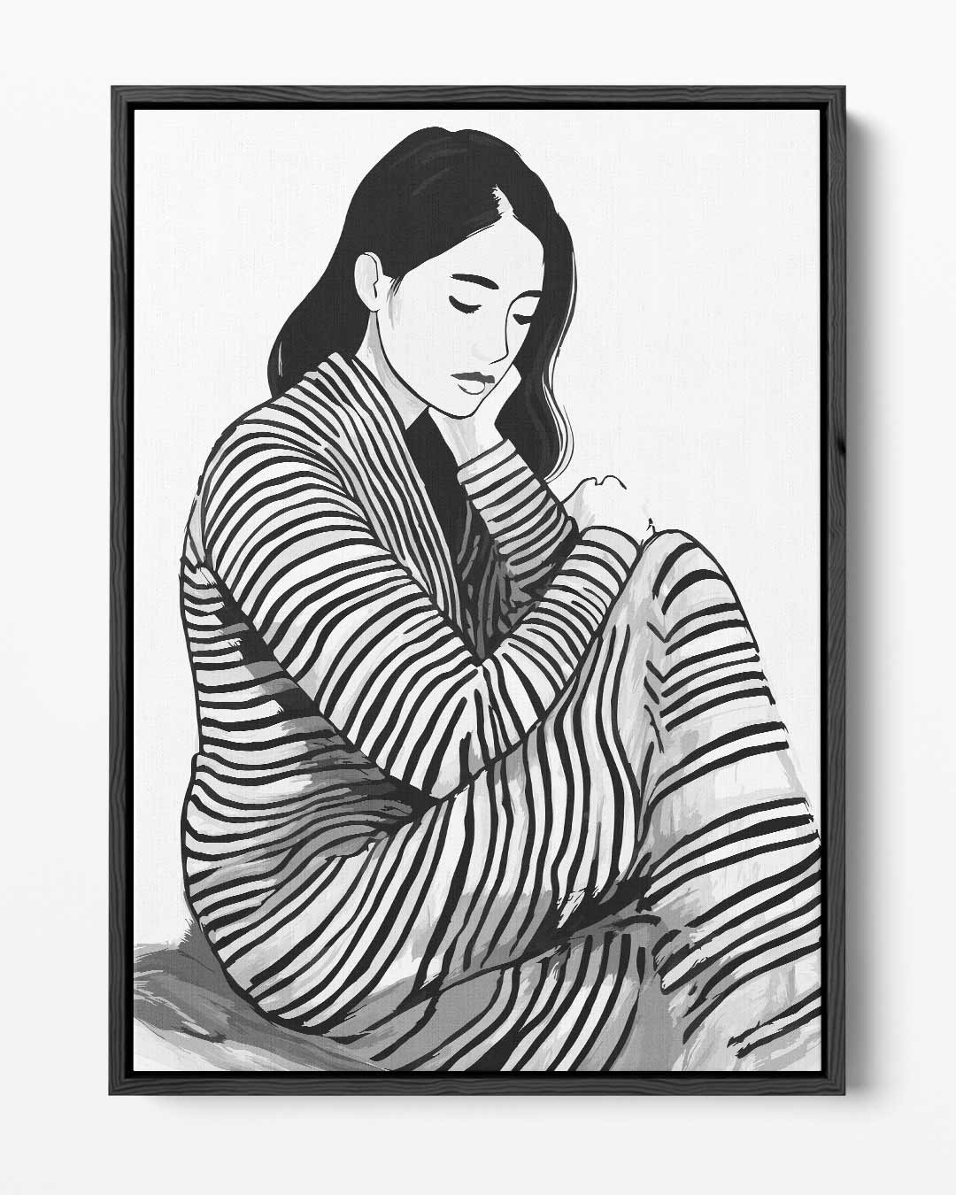 Dromerige Streepjes – portret kunstwerk als wanddecoratie
