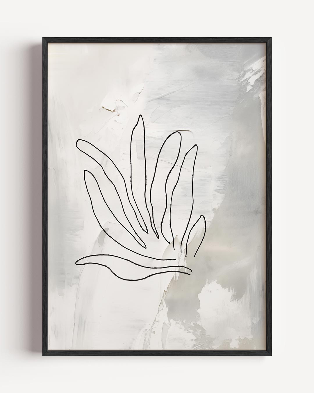 Moderne Bladlijntekening – botanische portret poster als wanddecoratie