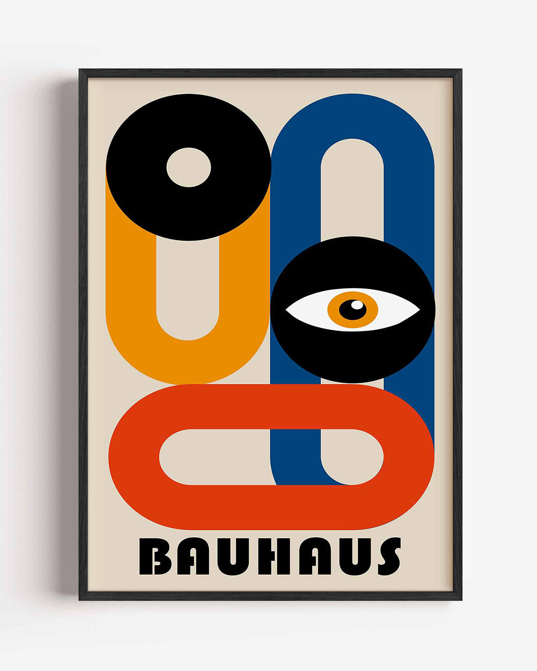 Vormen en kleurvlakken – staande Bauhaus poster als wanddecoratie