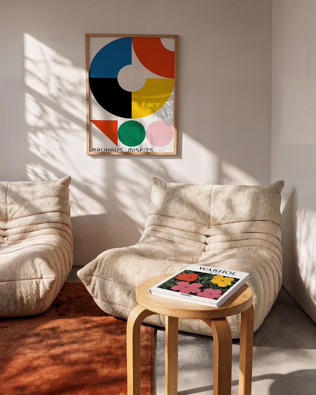 Vormen en kleurvlakken – geometrische Bauhaus poster in staand formaat