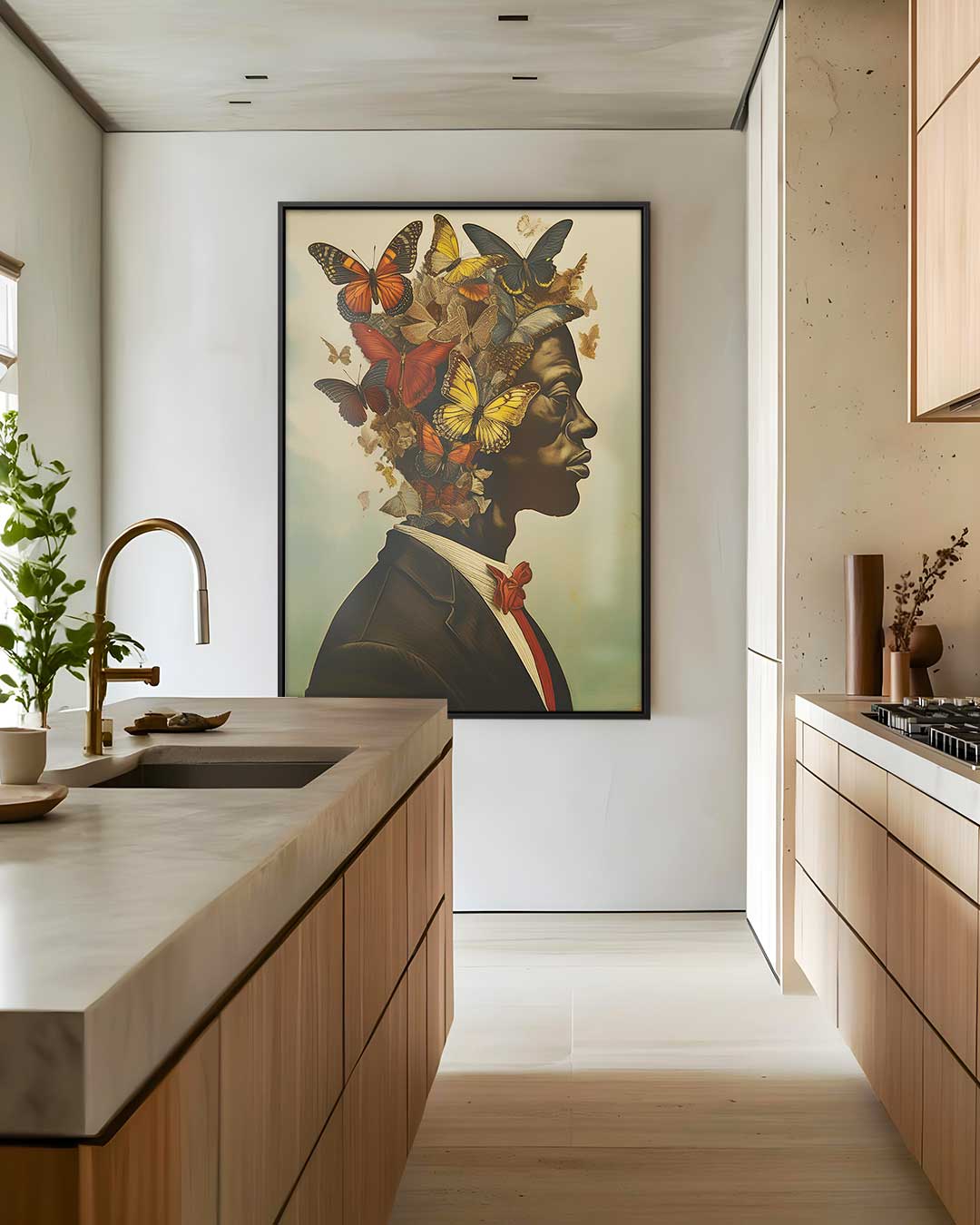 Vlinders van Vrijheid – modern portret kunstwerk van WallArtistic