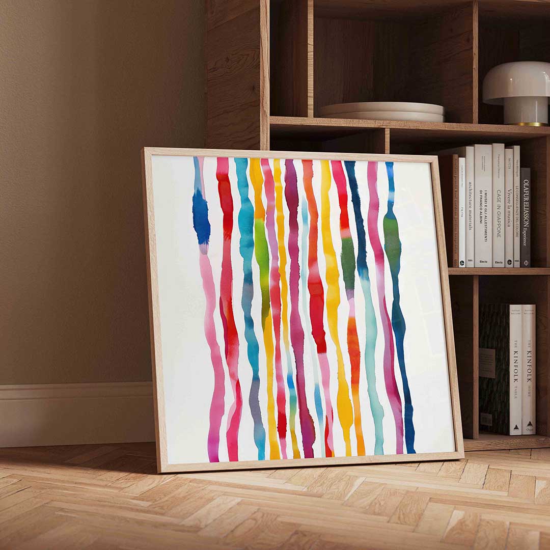 Verticale strepen – moderne wandkunst als vierkante poster
