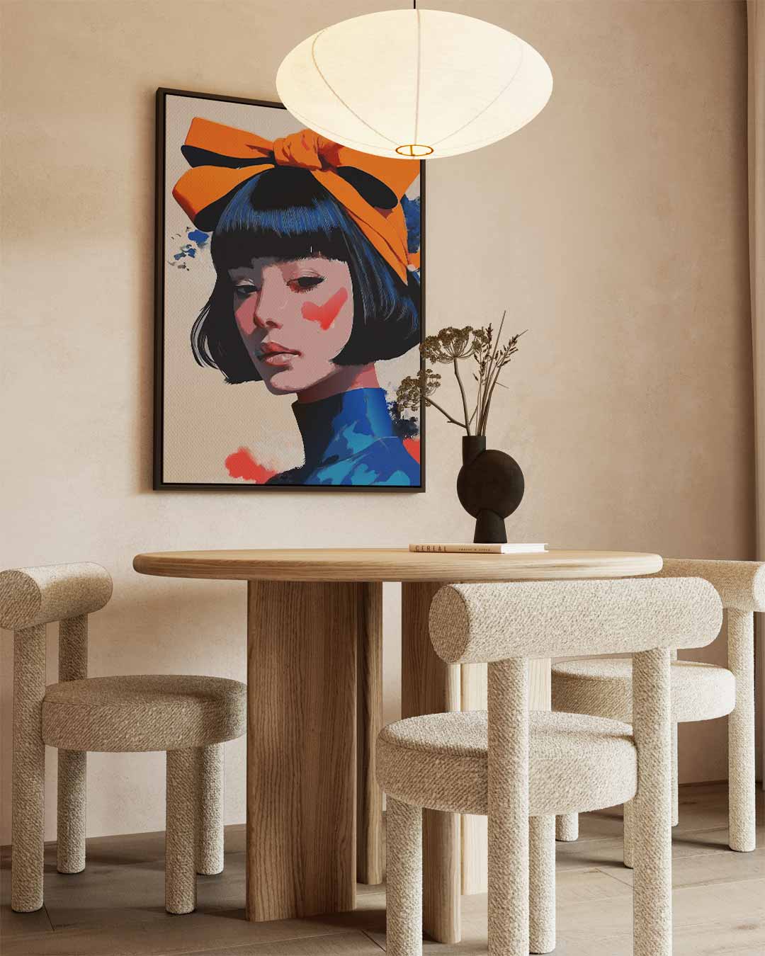 Vrolijke Kleurenprinses – canvas wanddecoratie in portret formaat