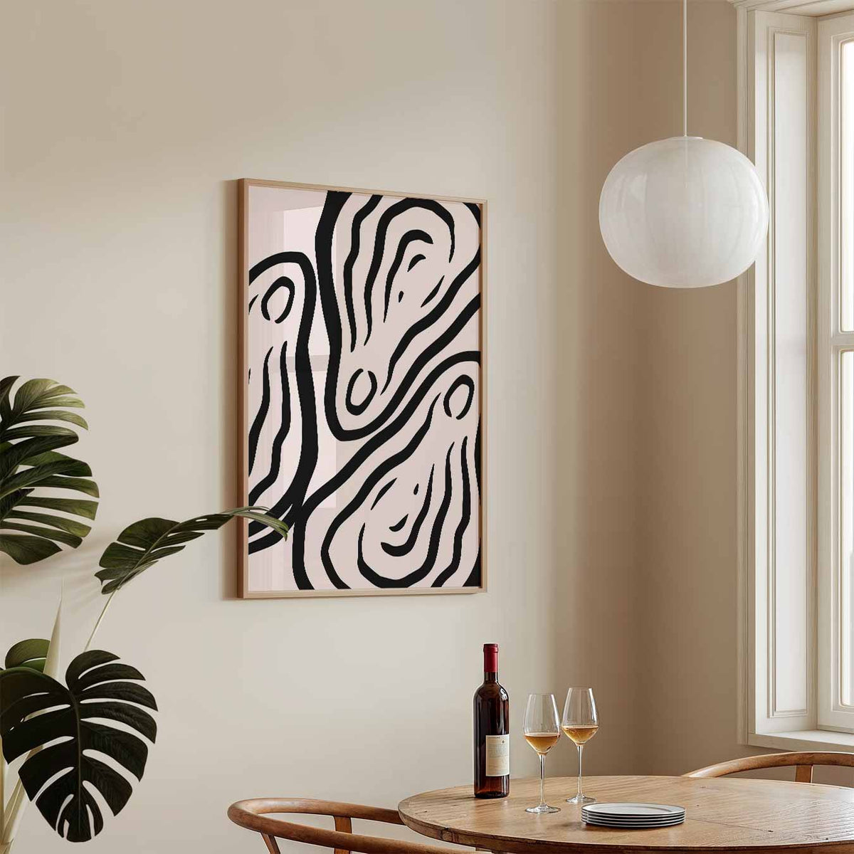 Stijlvolle Abstracte Kunstposter – keukenposter in staand formaat