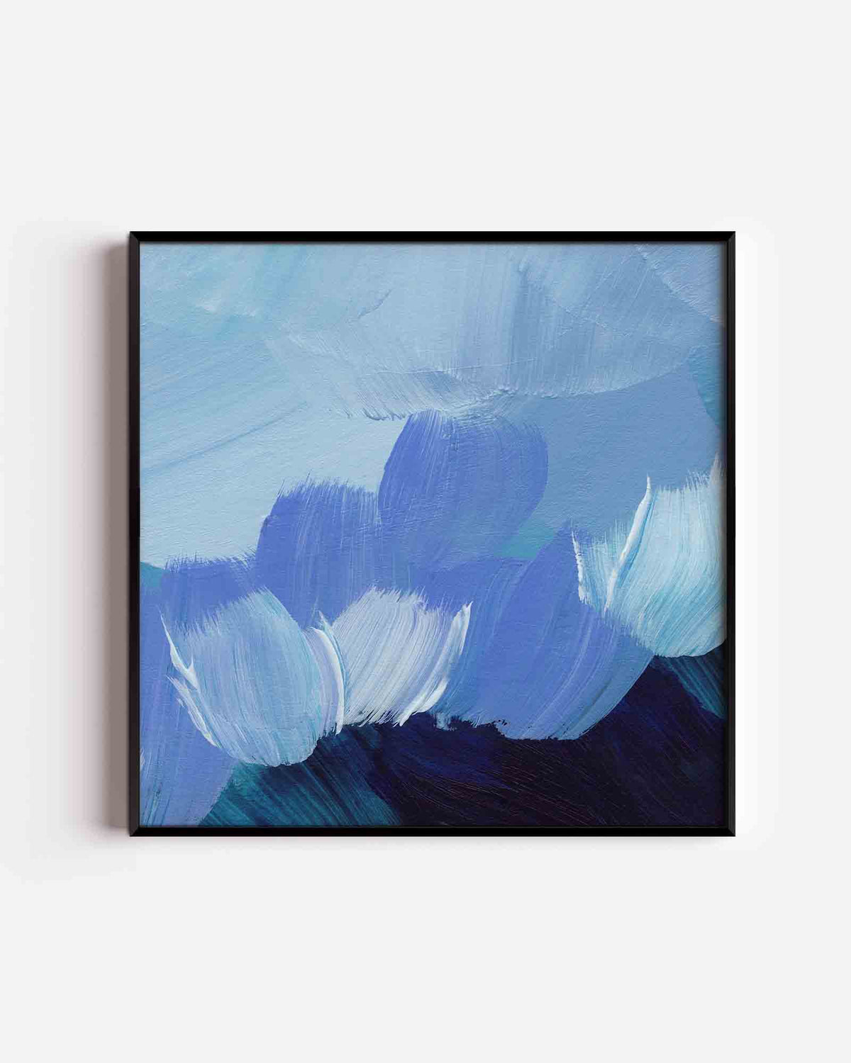 Blauwe penseelstreken – schilderkunst vierkante poster als wanddecoratie