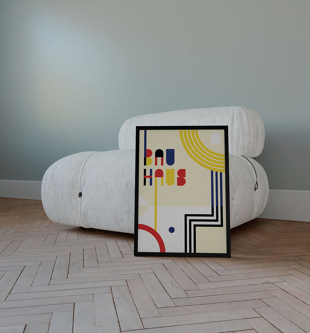 Vormen en kleurvlakken – staande Bauhaus poster voor aan de muur