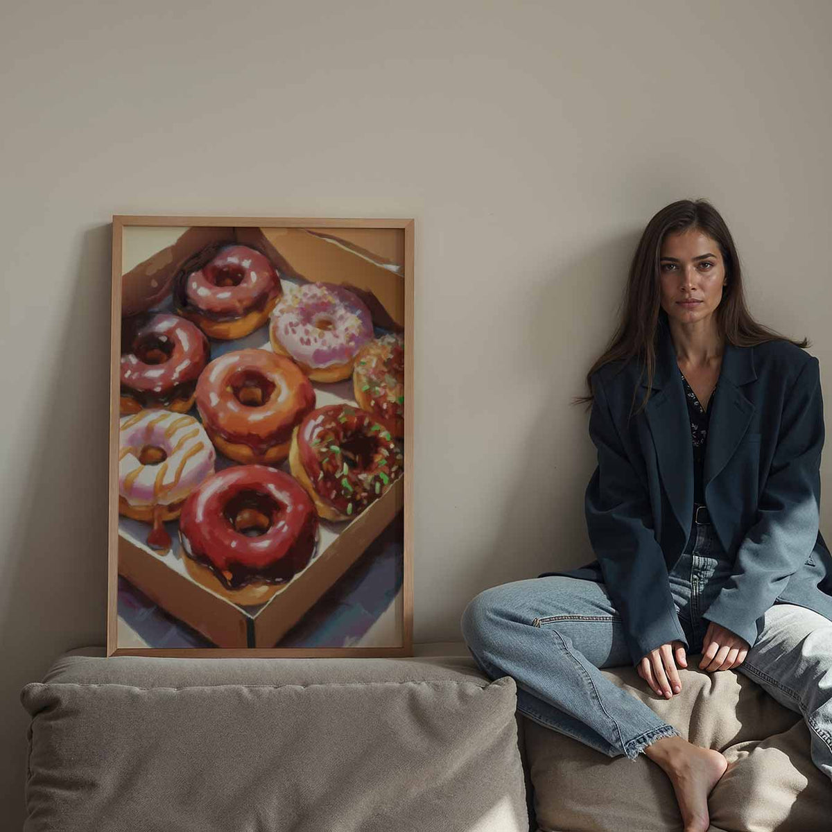 Donutliefde in Kunstvorm – staande keuken wanddecoratie van WallArtistic