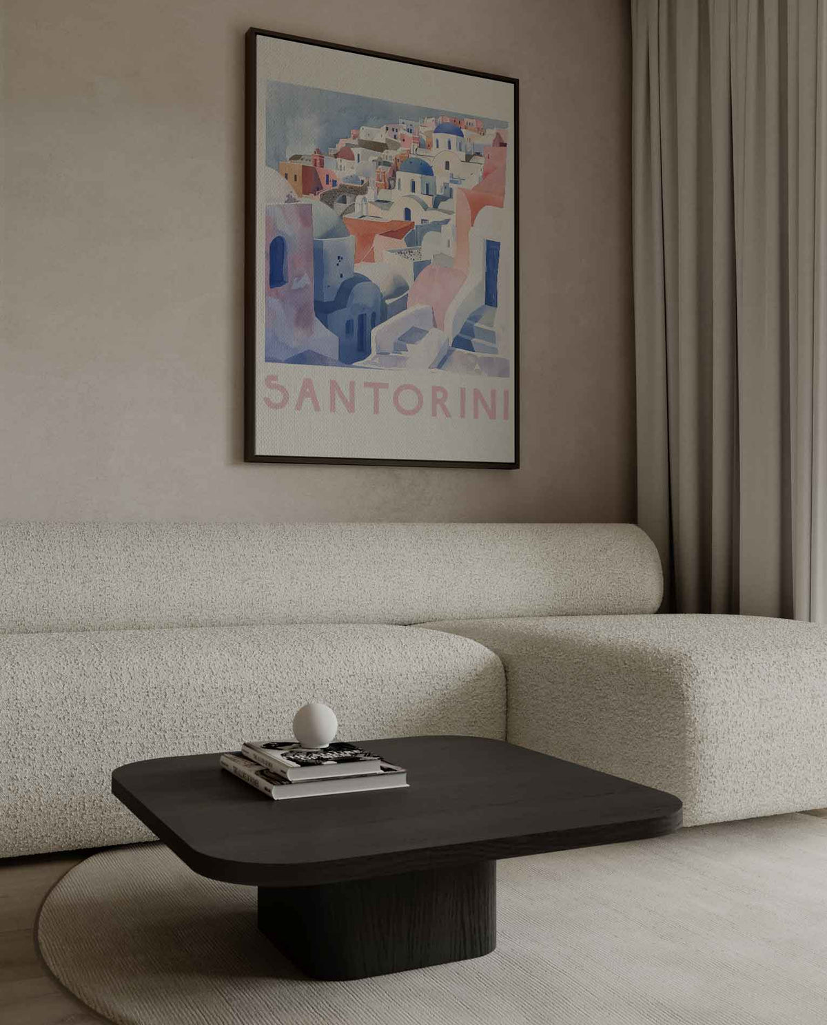 Santorini Droomlandschap – plexiglas kunstwerk als wanddecoratie