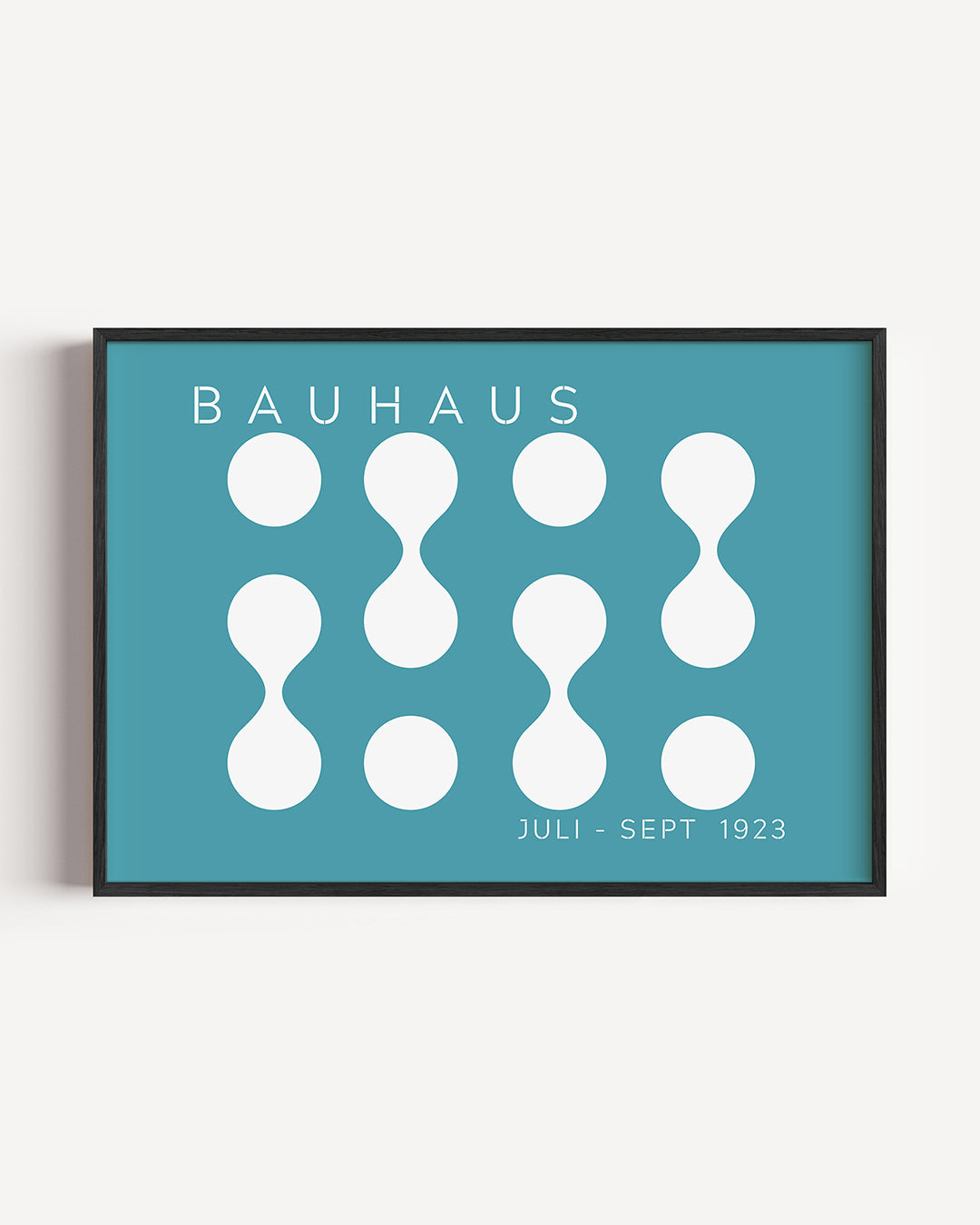 Vormritme en kleur – liggende Bauhaus poster als wanddecoratie