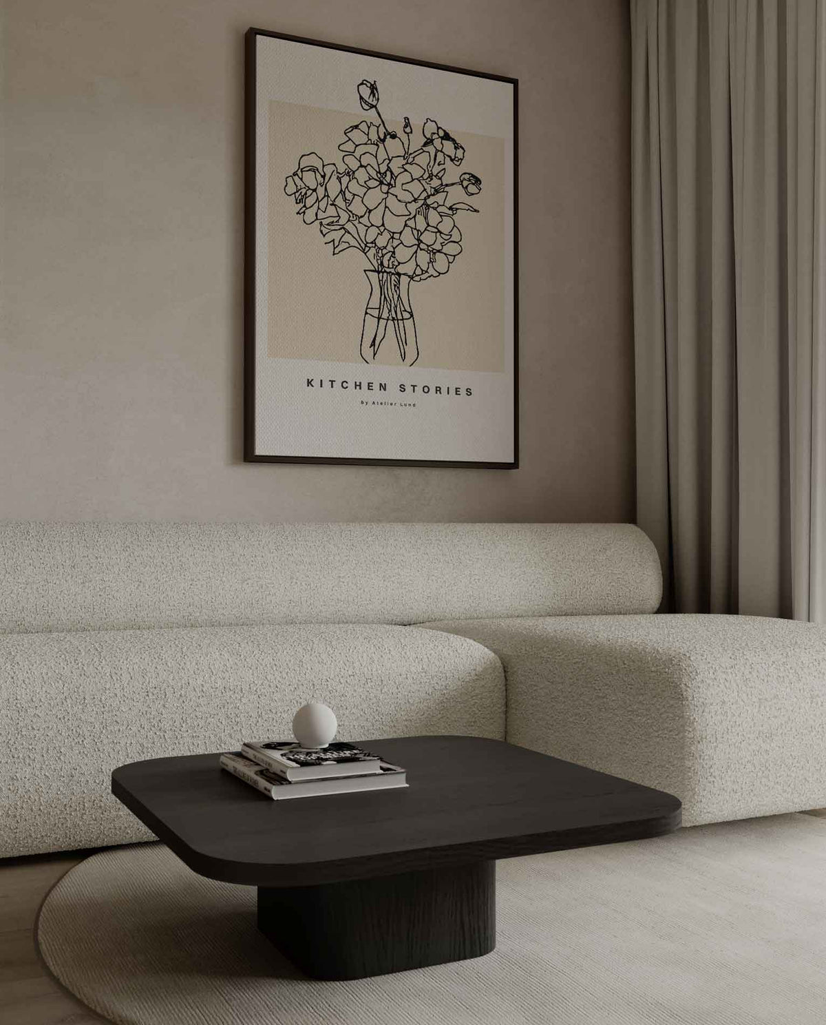 Kitchen Stories Bloemenschilderij – dibond wanddecoratie in staand formaat