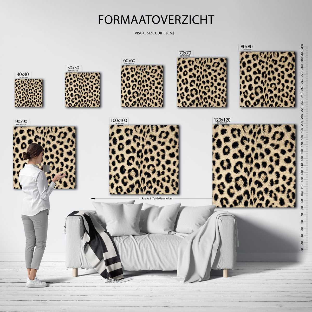 Luipaardprint – vierkante muurposter met jungle thema